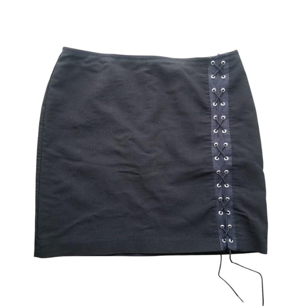 Vintage Chado Black Lace-Up Skirt